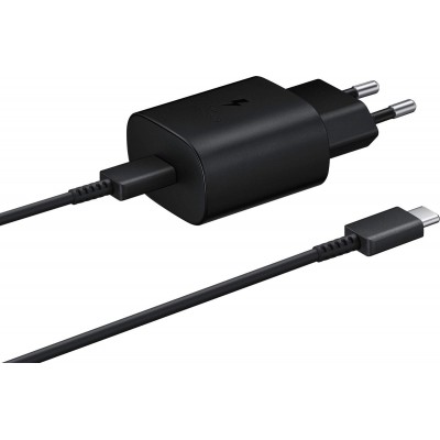 SAMSUNG PD 25W Ταχυ-Φορτιστής οικιακός με καλώδιο TYPE-C - ΜΑΥΡΟ - EP-TA800XBEGWW