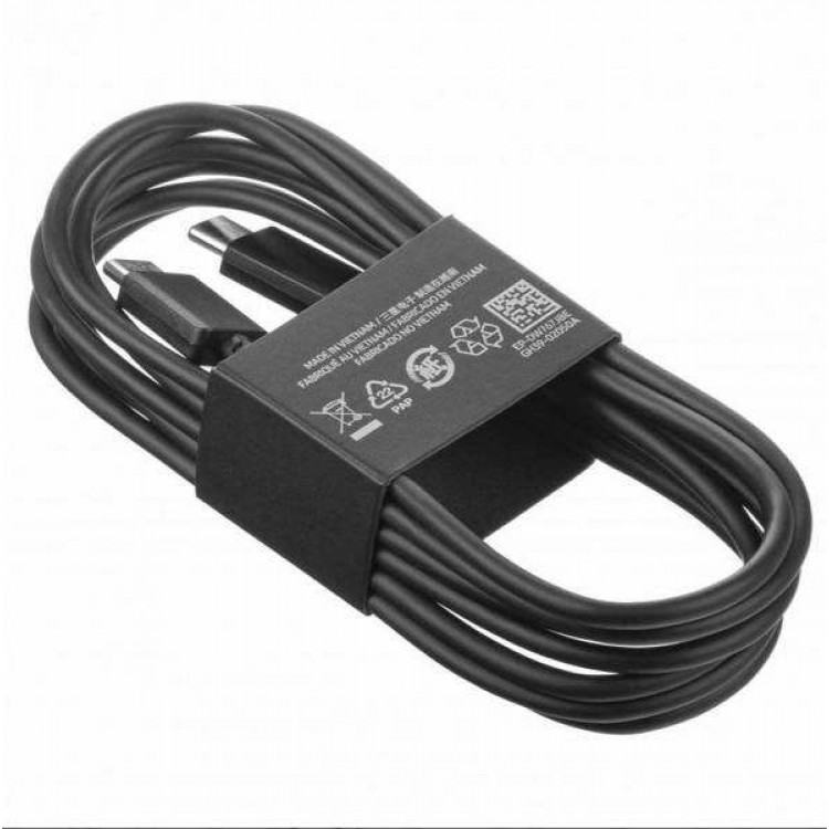 Samsung Γνήσιο καλώδιο USB-C - USB-C, 25W 3A 1.8M - ΜΑΥΡΟ - BULK -  EP-DW767JBE