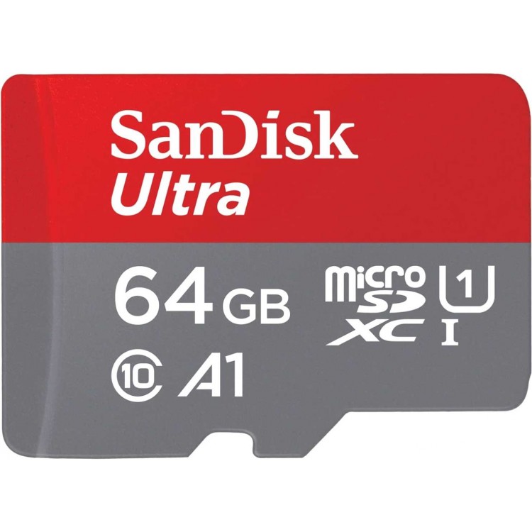 SanDisk Ultra microSDXC 64GB + SD Adapter 140MB/s  A1 Class 10 UHS-I - SDSQUAB-064G-GN6MA