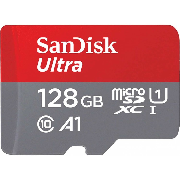 SanDisk Ultra microSDXC 128GB + SD Adapter 140MB/s  A1 Class 10 UHS-I - SDSQUAB-128G-GN6MA