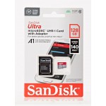 SanDisk Ultra microSDXC 128GB + SD Adapter 140MB/s  A1 Class 10 UHS-I - SDSQUAB-128G-GN6MA