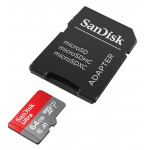 SanDisk Ultra microSDXC 64GB + SD Adapter 140MB/s  A1 Class 10 UHS-I - SDSQUAB-064G-GN6MA