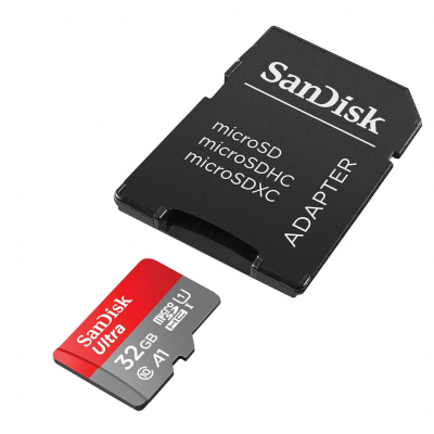 SanDisk Ultra 32GB 120MB/s + SD Adapter with A1 app performance up to 120 MB/s, Class 10, U1 - SDSQUA4-032G-GN6MA