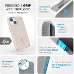 Θήκη Speck Presidio 2 Grip Click-Lock MagSafe για Apple iPhone 15/14/13 6.1 - Bleached Bone/Heirloom ΧΡΥΣΟ/ΜΠΕΖ - SP-150439-3214