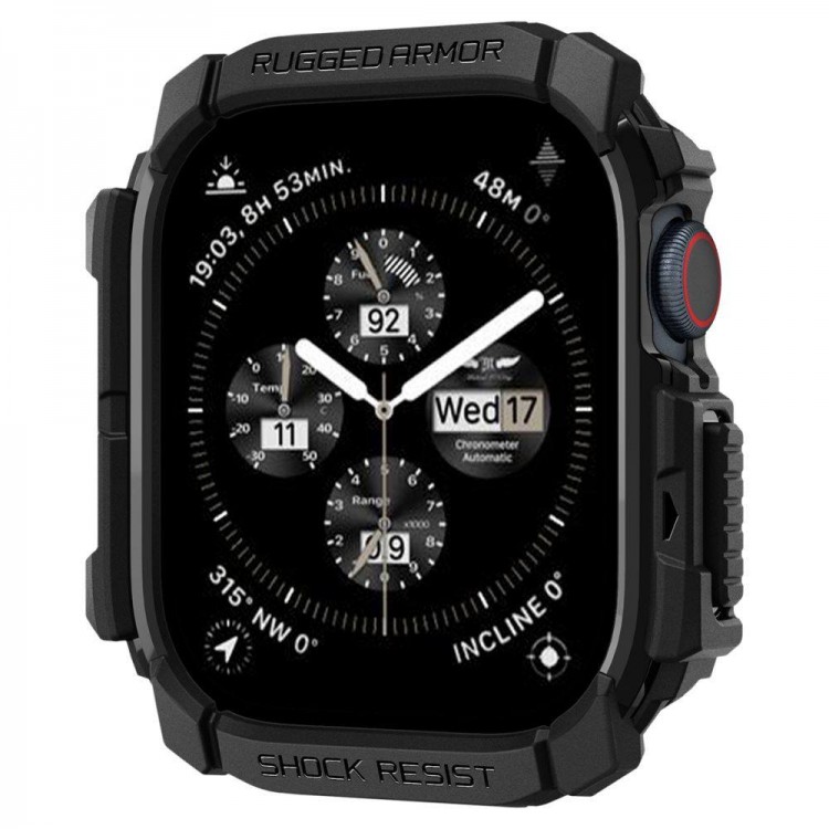 Θήκη Spigen SGP Rugged Armor για Apple Watch SERIES 10 42mm - ΜΑΤ ΜΑΥΡΟ - ACS08585