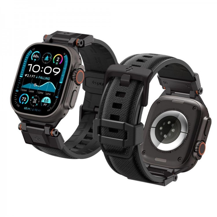 Spigen SGP DuraPro Armor λουράκι για APPLE WATCH Ultra 2/1 49mm / 9/8/7 45mm / SE/6/5/4 44mm / 3/2/1 42mm - BLACK EDITION - AMP09229