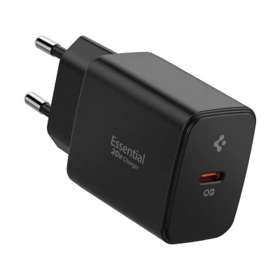 Spigen SGP Φορτιστής οικιακός Essential EE201EU GaNFast USB-C PD, 20W - ΜΑΥΡΟ - ACH09217