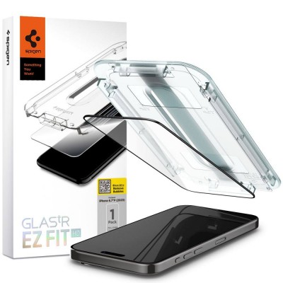 Spigen SGP Γυαλί προστασίας GLAS.tR EZ Fit SLIM CASE FRIENDLY για APPLE iPhone 15 PRO MAX 6.7 2023, 1-TEM - ΜΑΥΡΟ - AGL06879