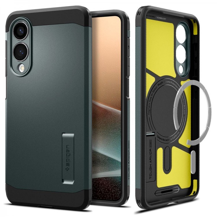 Θήκη SPIGEN SGP Tough Armor MagSafe για Samsung Galaxy S25 EDGE 5G 2025 - ABYSS ΠΡΑΣΙΝΟ - ACS09424