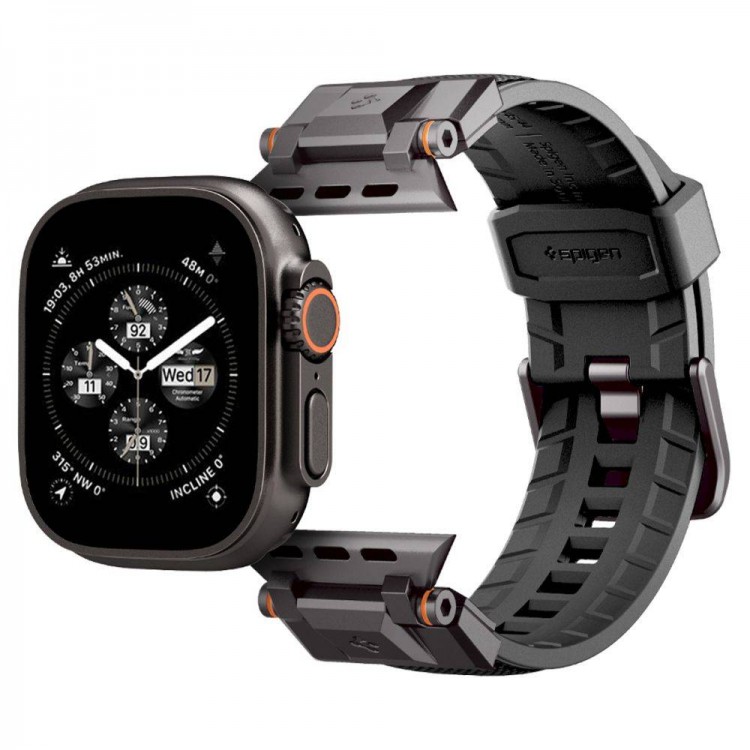 Spigen SGP DuraPro Armor λουράκι για APPLE WATCH Ultra 2/1 49mm / 9/8/7 45mm / SE/6/5/4 44mm / 3/2/1 42mm - BLACK EDITION - AMP09229