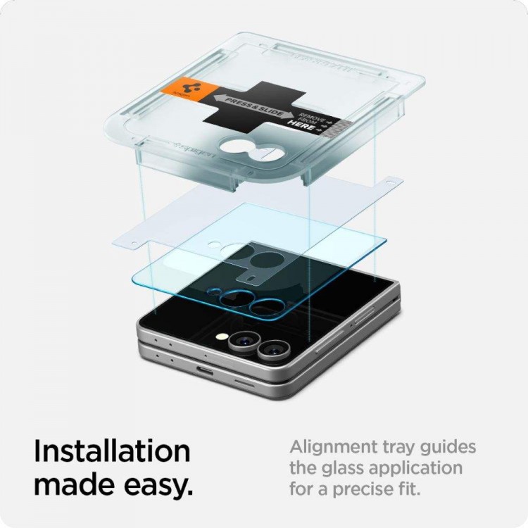 Spigen SGP Γυαλί Προστασίας Glass.tR EZ Fit Cover για SAMSUNG GALAXY Z FLIP 7 2025 - AGL09585 - 2 TEM - ΔΙΑΦΑΝΟ