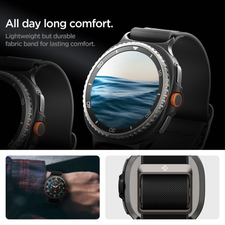 Spigen SGP BAND FIT LITE Υφασμάτινο Λουράκι για SAMSUNG GALAXY WATCH 8 / CLASSIC (40 / 44 / 46 MM) - ΜΑΥΡΟ - AMP10117