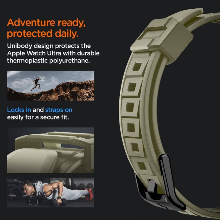 Spigen SGP Rugged Armor PRO θήκη για Apple Watch ULTRA (49 MM) - VINTAGE ΧΑΚΙ - ACS05915