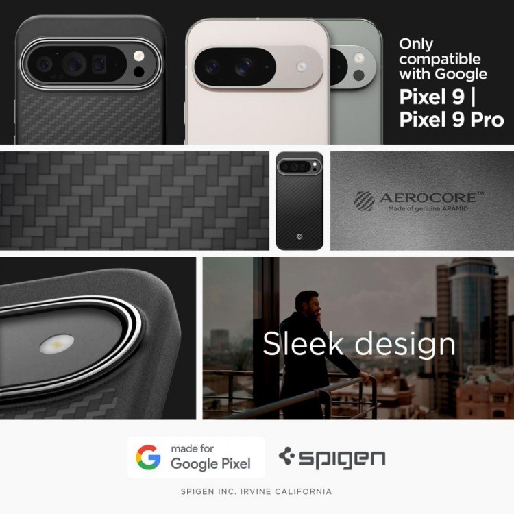 Θήκη Spigen SGP ENZO ARAMID για GOOGLE PIXEL 9 PRO XL - MATTE ΜΑΥΡΟ - ACS07734