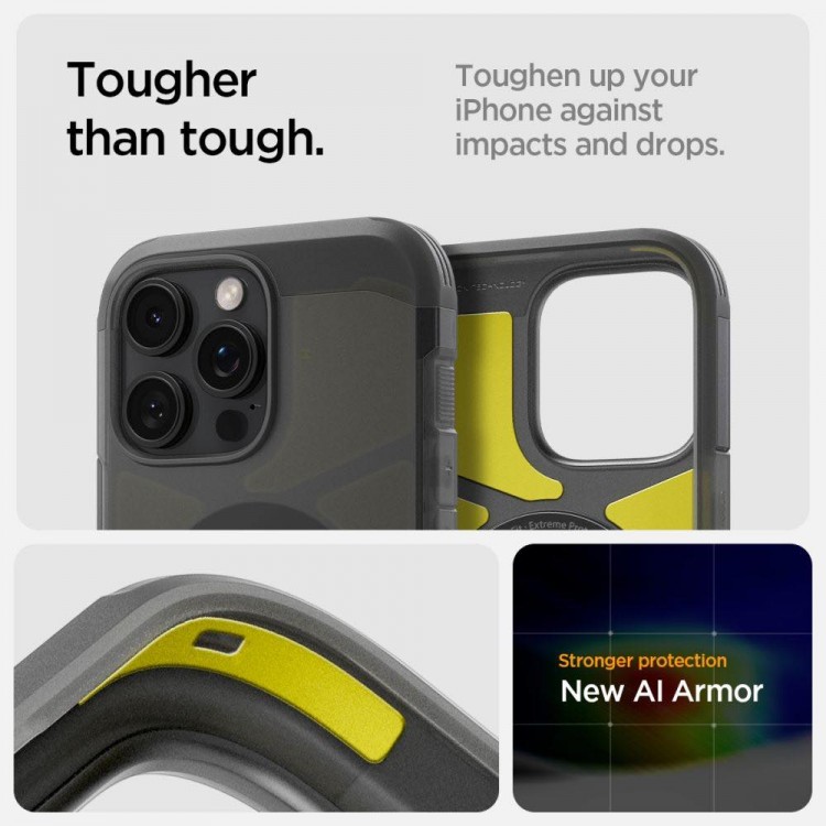 Θήκη Spigen SGP Tough Armor (AI) MagSafe MAGFIT για Apple iPhone 16 PRO MAX 6.9 2024 - FROST ΜΑΥΡΟ - ACS08502