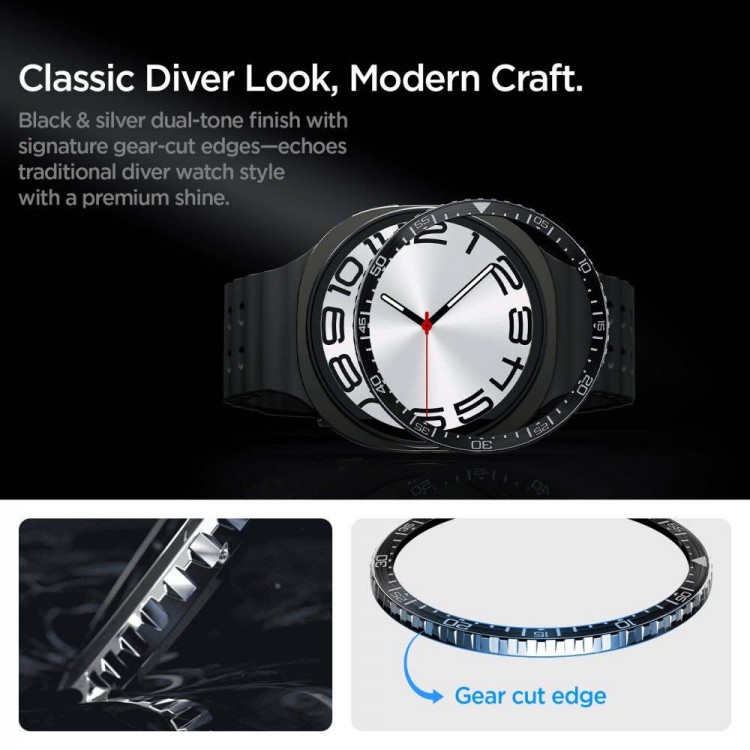 Θήκη Spigen SGP BEZEL TUNE DIVER για SAMSUNG GALAXY WATCH 8 (44 MM) - ΜΑΥΡΟ - ACS10008