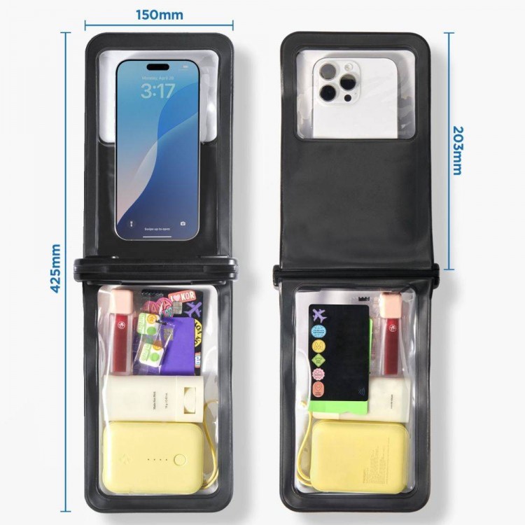 Spigen SGP Velo A603 Universal Αδιάβροχη θήκη τηλεφώνου, 2 ΤΕΜ - BLACK - ACS09745