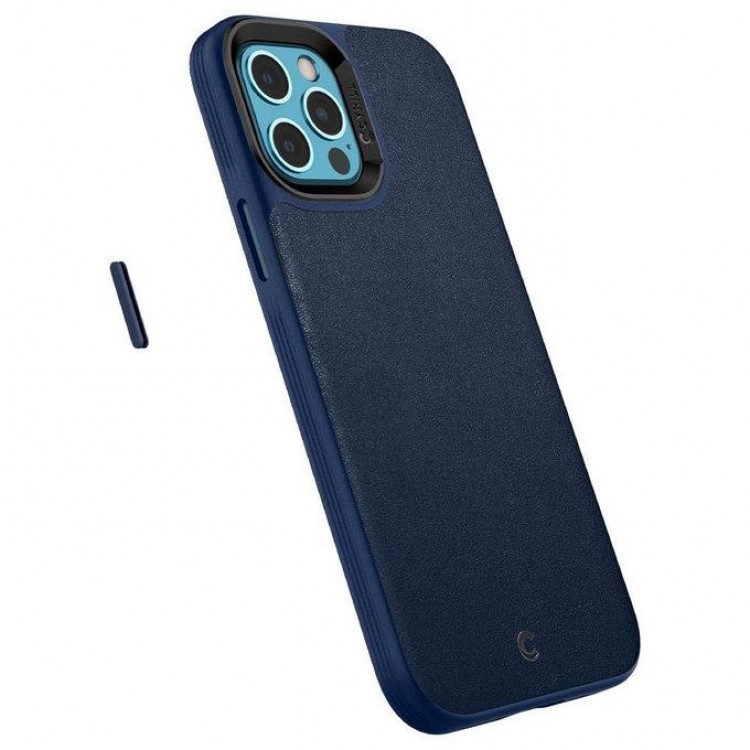 Case Spigen SGP CYRILL LEATHER BRICK για Apple iPHONE 12 PRO 6.1/ 12 6.1 - ΜΑΥΡΟ ΜΠΛΕ - ACS01735