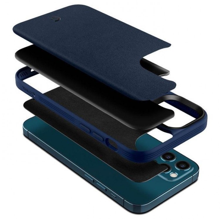 Case Spigen SGP CYRILL LEATHER BRICK για Apple iPHONE 12 PRO 6.1/ 12 6.1 - ΜΑΥΡΟ ΜΠΛΕ - ACS01735