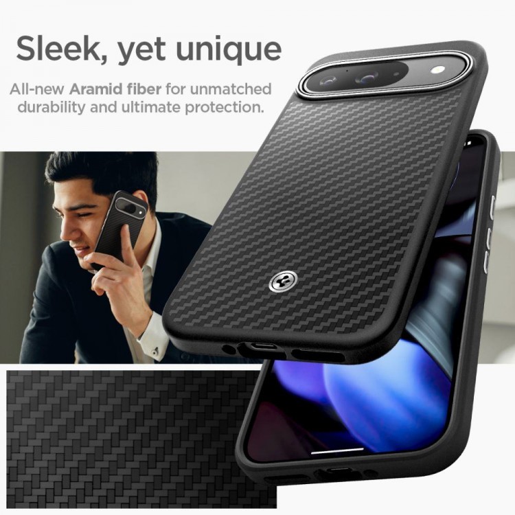 Θήκη Spigen SGP ENZO ARAMID για GOOGLE PIXEL 9 PRO XL - MATTE ΜΑΥΡΟ - ACS07734