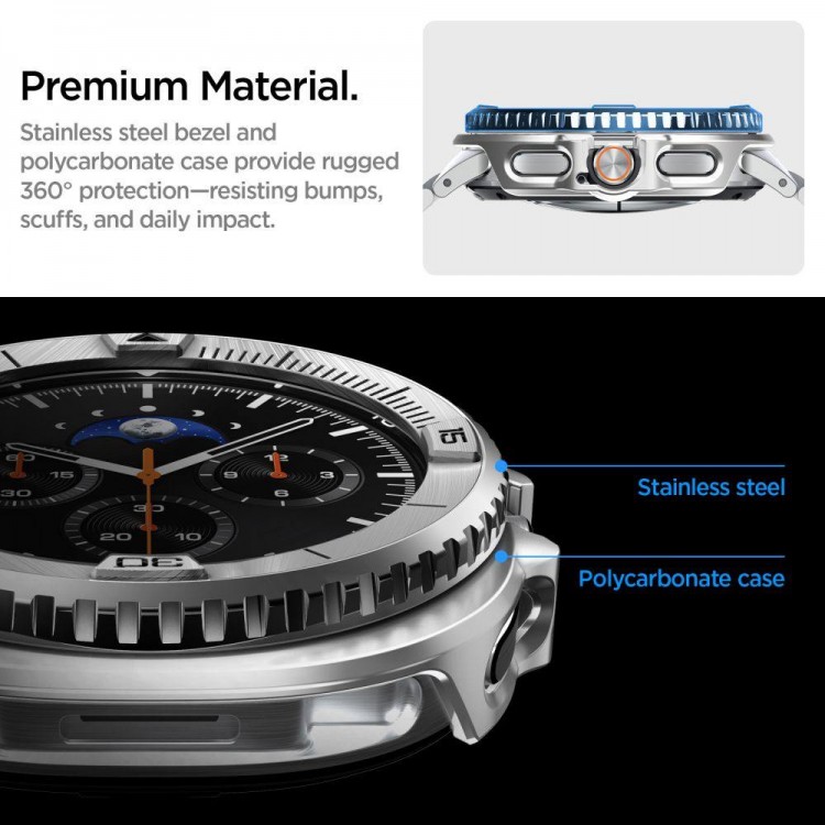 Θήκη Spigen SGP BEZEL TUNE PRO PILOT με δακτυλίδι στεφάνης για SAMSUNG GALAXY WATCH 8 CLASSIC (46 MM) - ΑΣΗΜΙ - ACS10017