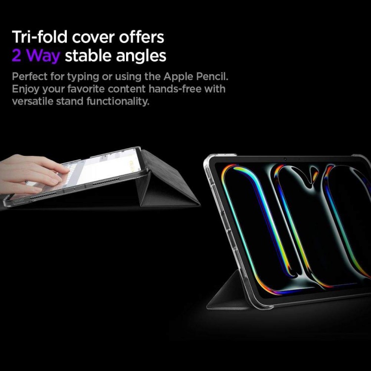 Θήκη SPIGEN SGP LIQUID AIR FOLIO για Apple iPad PRO 11 M4 5th/ M5 6th 2024-2025 - ΜΑΥΡΟ - ACS09440
