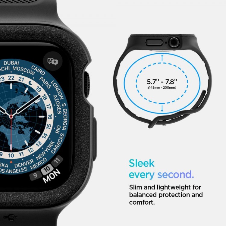 Spigen SGP VAULT PRO BAND Θήκη με Λουράκι για Apple Watch series 10 (46 MM) - MAΥΡΟ - ACS09391