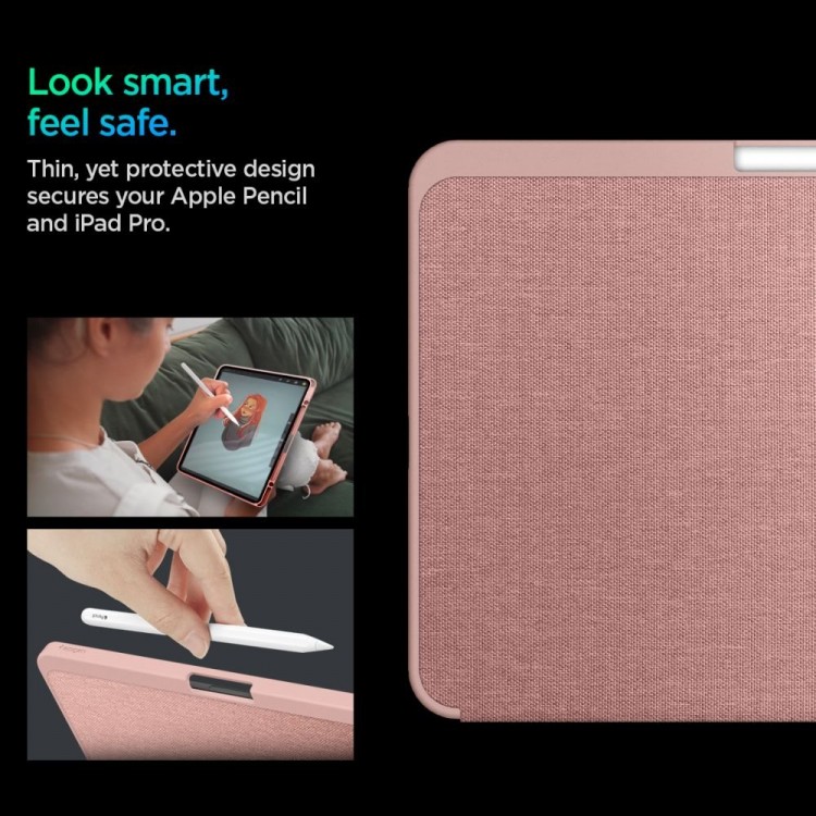 Θήκη SPIGEN SGP URBAN FIT FOLIO για Apple iPad Pro 11 2024, 5ης Γενιάς , με θέση για Pencil - ΡΟΖ gold - ACS07021