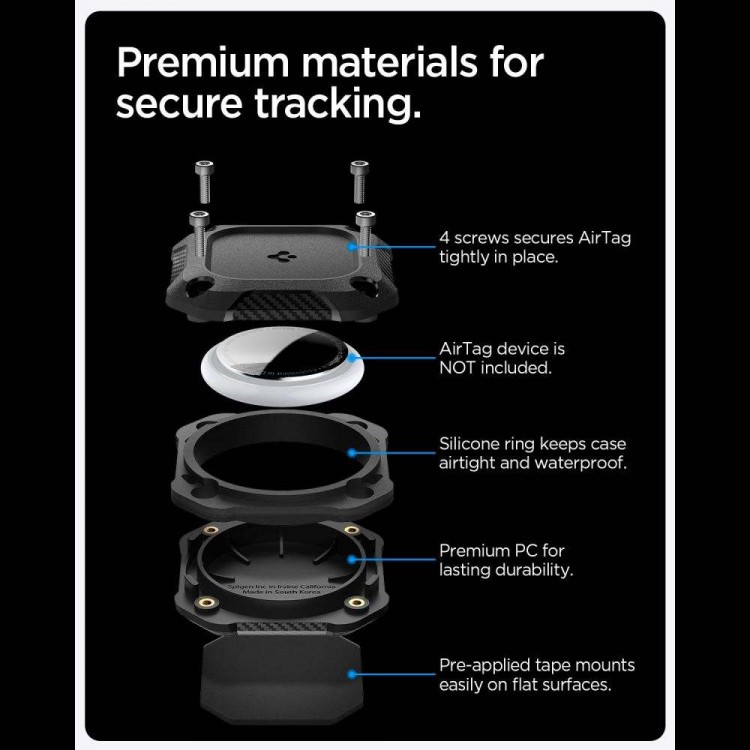 Θήκη SPIGEN SGP TOUGH ARMOR IP Αδιάβροχη για APPLE AIRTAG 1 / 2 - ΜΑΥΡΟ - ACS09781