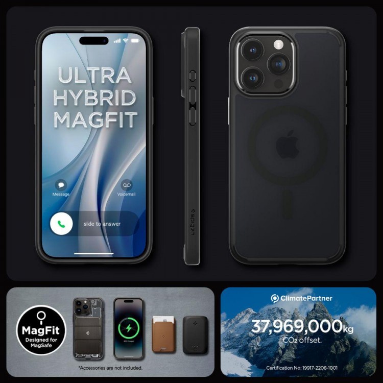 Θήκη Spigen SGP Ultra Hybrid MAG MAGSAFE για Apple iPhone 15 PRO MAX 6.7 2023 - FROST ΜΑΥΡΟ - ACS06581