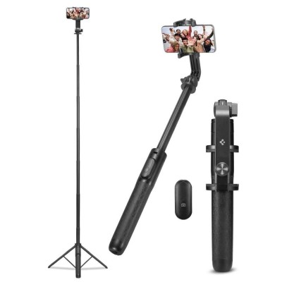 Spigen SGP Velo Long ΑΣΥΡΜΑΤΟ Selfie Stick Bluetooth Remote ΤΡΙΠΟΔΑΣ 360 - S560W - ΜΑΥΡΟ - AMP05813