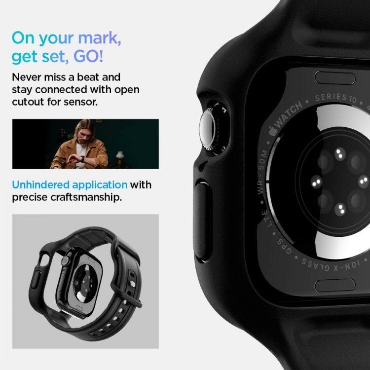 Spigen SGP VAULT PRO BAND Θήκη με Λουράκι για Apple Watch series 10 (46 MM) - MAΥΡΟ - ACS09391