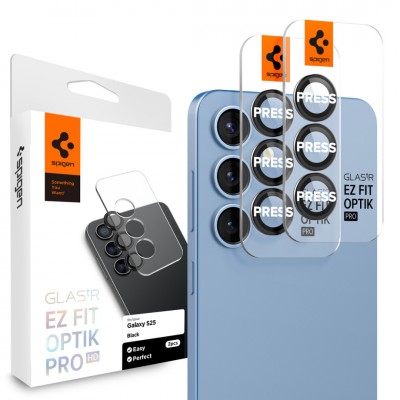 SPIGEN SGP OPTIK.TR EZ FIT CAMERA PROTECTOR Γυαλί προστασίας ΦΑΚΩΝ για CAMERA LENS Samsung GALAXY S25 5G 2025 - ΜΑΥΡΟ - AGL09092 - 2-TEM