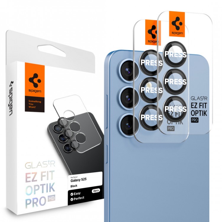 SPIGEN SGP OPTIK.TR EZ FIT CAMERA PROTECTOR Γυαλί προστασίας ΦΑΚΩΝ για CAMERA LENS Samsung GALAXY S25 5G 2025 - ΜΑΥΡΟ - AGL09092 - 2-TEM