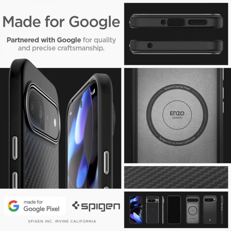 Θήκη Spigen SGP ENZO ARAMID για GOOGLE PIXEL 9 PRO XL - MATTE ΜΑΥΡΟ - ACS07734