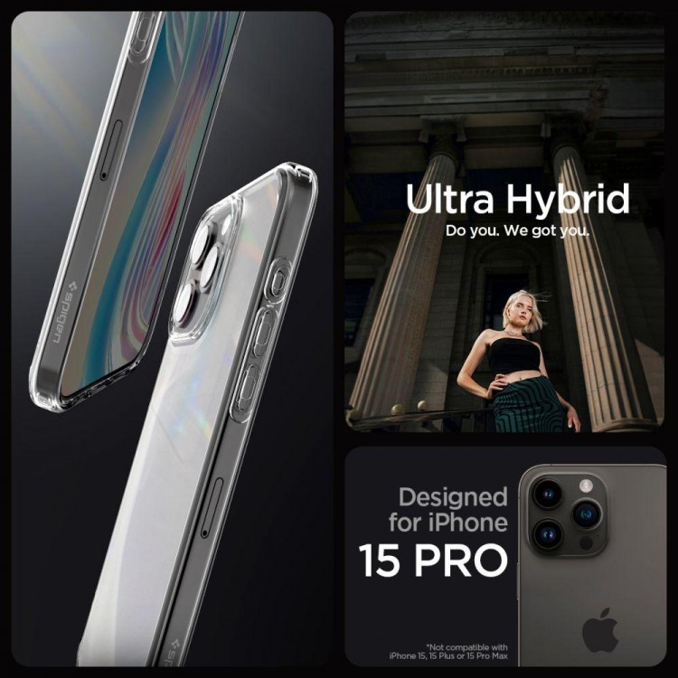 Θήκη Spigen SGP Ultra Hybrid για Apple iPhone 15 PRO 6.1 2023 - ΔΙΑΦΑΝΟ FROST - ACS06708