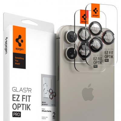 SPIGEN SGP OPTIK.TR EZ FIT CAMERA PROTECTOR Γυαλί προστασίας ΦΑΚΩΝ 9H για CAMERA LENS για Apple iPhone 16/15/14 Pro & 16/15/14 Pro Max - ΜΑΥΡΟ - AGL05217 - 2-TEM