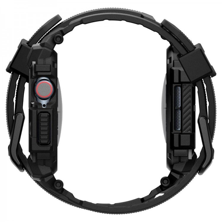 Θήκη Spigen SGP Rugged Armor PRO με λουράκι για Apple Watch series 10 - 42mm - ΜΑΤ ΜΑΥΡΟ - ACS08591