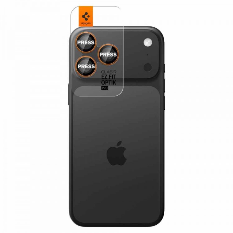 SPIGEN SGP OPTIK.TR EZ FIT CAMERA PROTECTOR Γυαλί προστασίας ΦΑΚΩΝ 9H για CAMERA LENS για Apple IPHONE 17/16/15/14 Pro & iPhone 17/16/15/14 Pro Max - ΠΟΡΤΟΚΑΛΙ - AGL10123 - 2-TEM