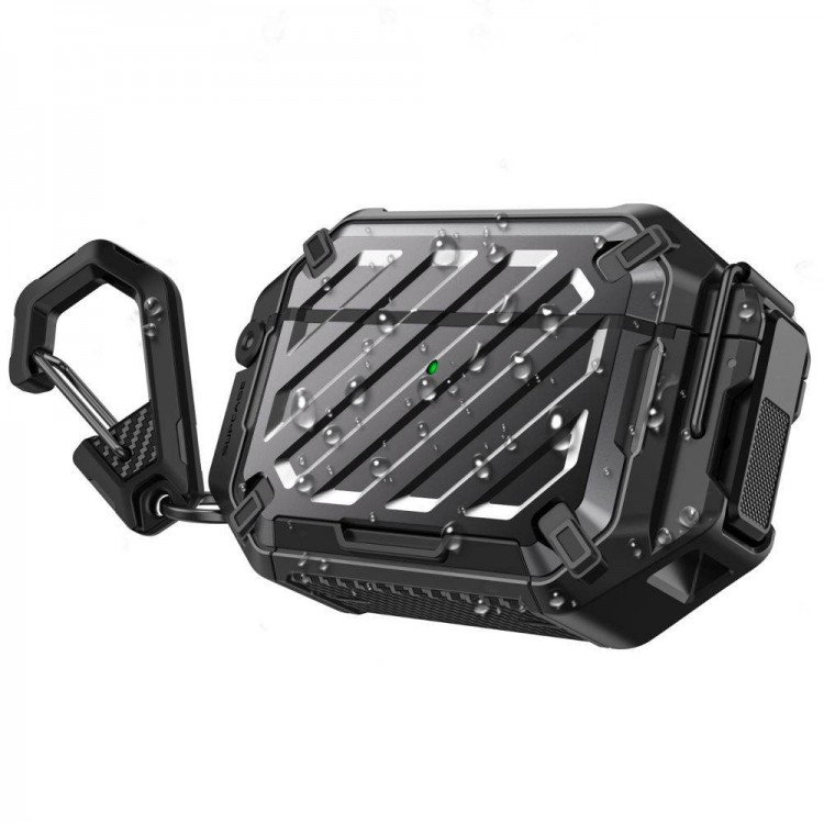 Θήκη SUPCASE UNICORN BEETLE PRO MAGSAFE με Κλείδωμα και μπρελοκ Carabiner, IP68 Αδιάβροχη για Apple AirPods PRO 3 2025 - ΜΑΥΡΟ