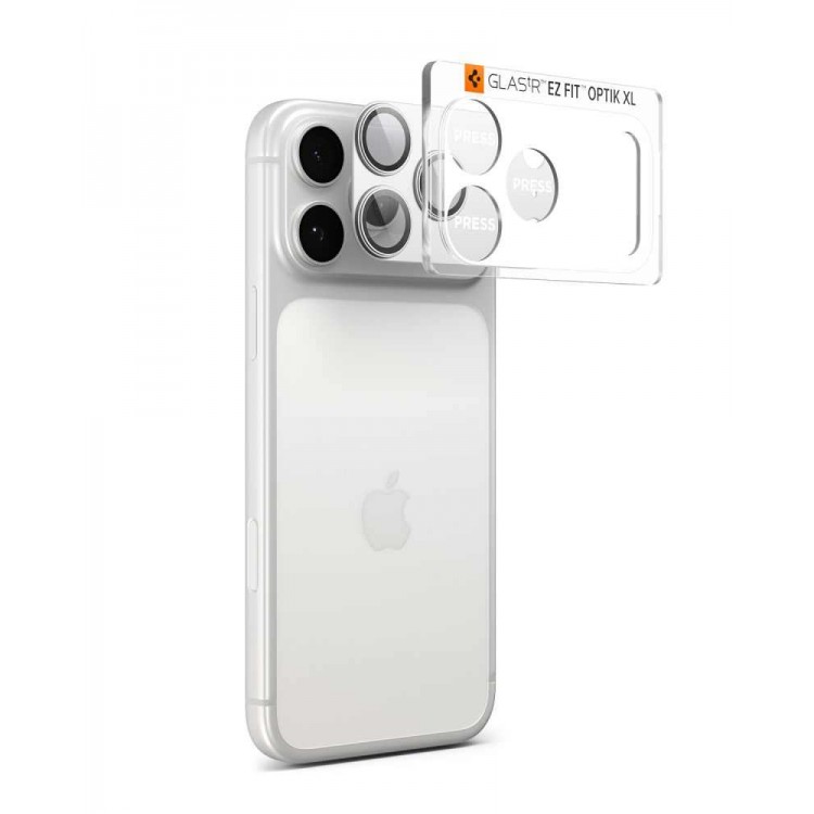 SPIGEN SGP Glas.tR Optik Pro XL EZ FIT CAMERA PROTECTOR Γυαλί προστασίας ΠΛΑΙΣΙΟΥ ΦΑΚΩΝ 9H για CAMERA LENS για Apple iPhone 17 6.3/ iPhone 17 Pro 6.3 5G 2025 - ΑΣΗΜΙ - AGL10647