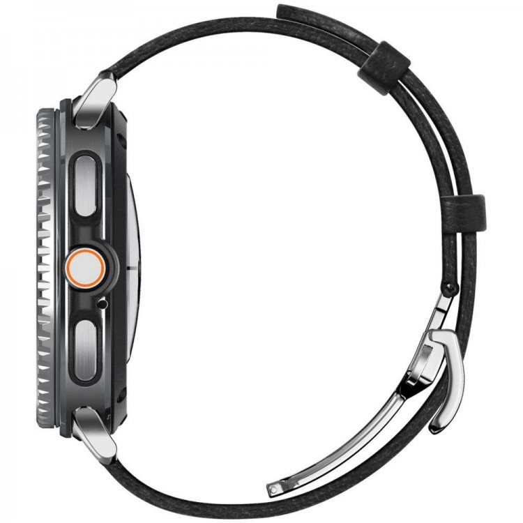 Spigen SGP ENZO Δερμάτινο λουράκι Designed για SAMSUNG GALAXY WATCH 8 / CLASSIC (40 / 44 / 46 MM) - ΜΑΥΡΟ - AMP10119