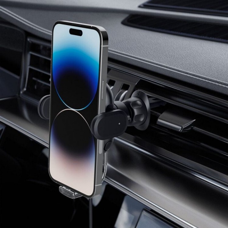 Spigen SGP OneTap AirVent Universal Βάση αυτοκινήτου με λειτουργία φόρτισης Qi 15W για Smartphones AirVent UTS12W - ACP01279 - ΜΑΥΡΟ