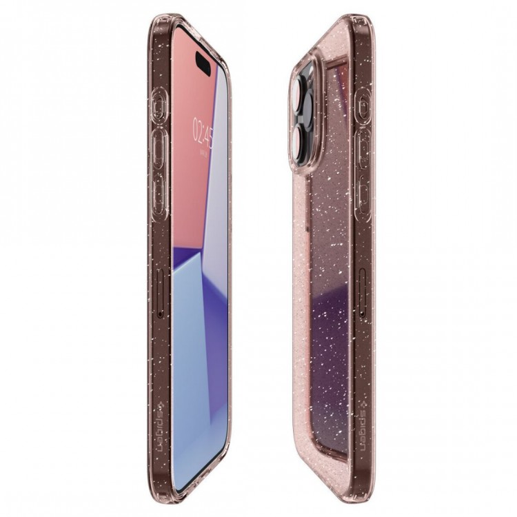 Θήκη Spigen SGP Liquid Crystal GLITTER για Apple iPhone 15 PRO MAX 2023 - ΔΙΑΦΑΝΗ ΡΟΖ GLITTER - ACS06560