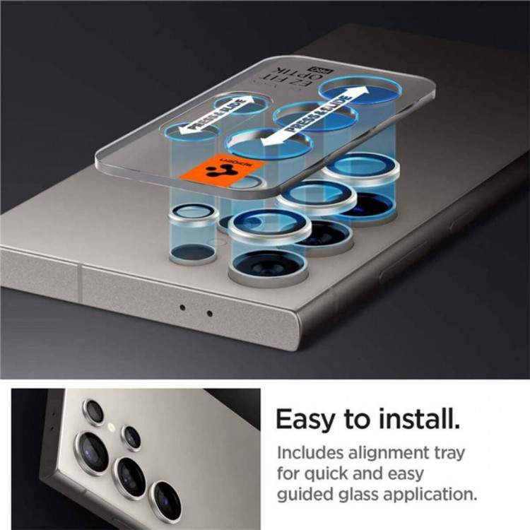 SPIGEN SGP OPTIK.TR EZ FIT CAMERA PROTECTOR Γυαλί προστασίας ΦΑΚΩΝ για CAMERA LENS Samsung GALAXY S24 ULTRA - ΓΚΡΙ - AGL07426 - 2-TEM