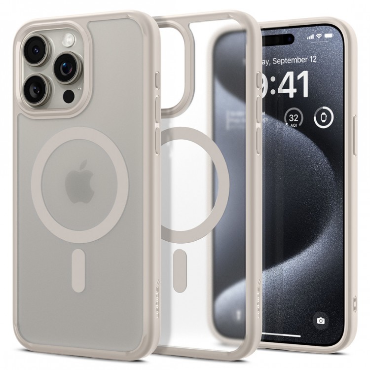 Θήκη Spigen SGP Ultra Hybrid MagSafe για Apple iPhone 15 PRO MAX 6.7 2023 - Frost Natural ΤΙΤΑΝΙΟ - ACS07210