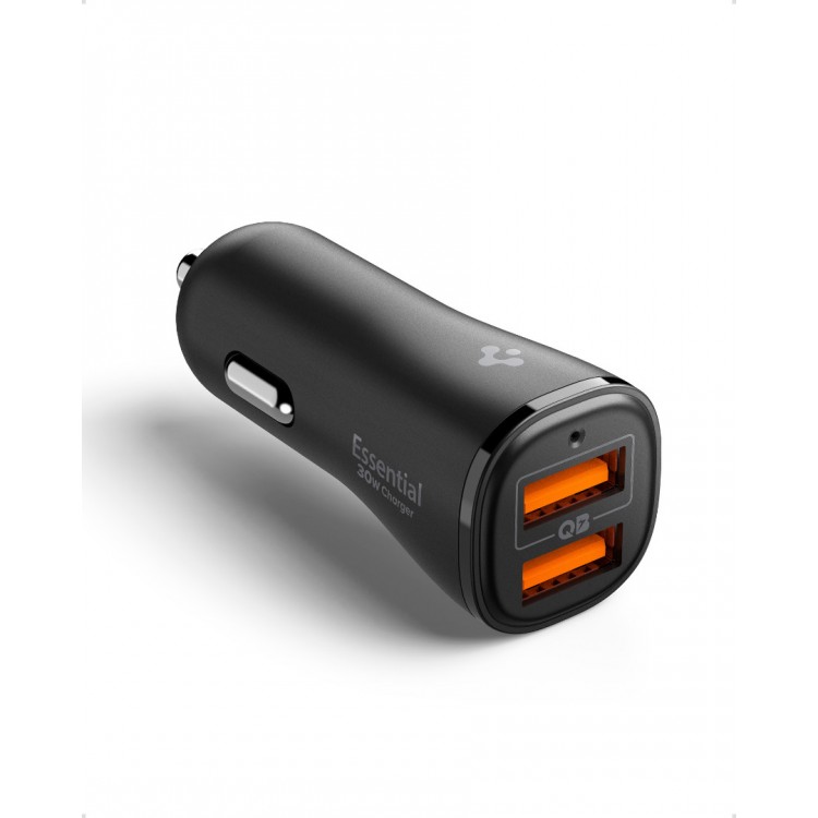 Spigen SGP Φορτιστής Αυτοκινήτου EV302 ARCSTATION ESSENTIAL PD 30W , 2x Θύρες USB-A, Smart 3.0A - ΜΑΥΡΟ - ACP08700