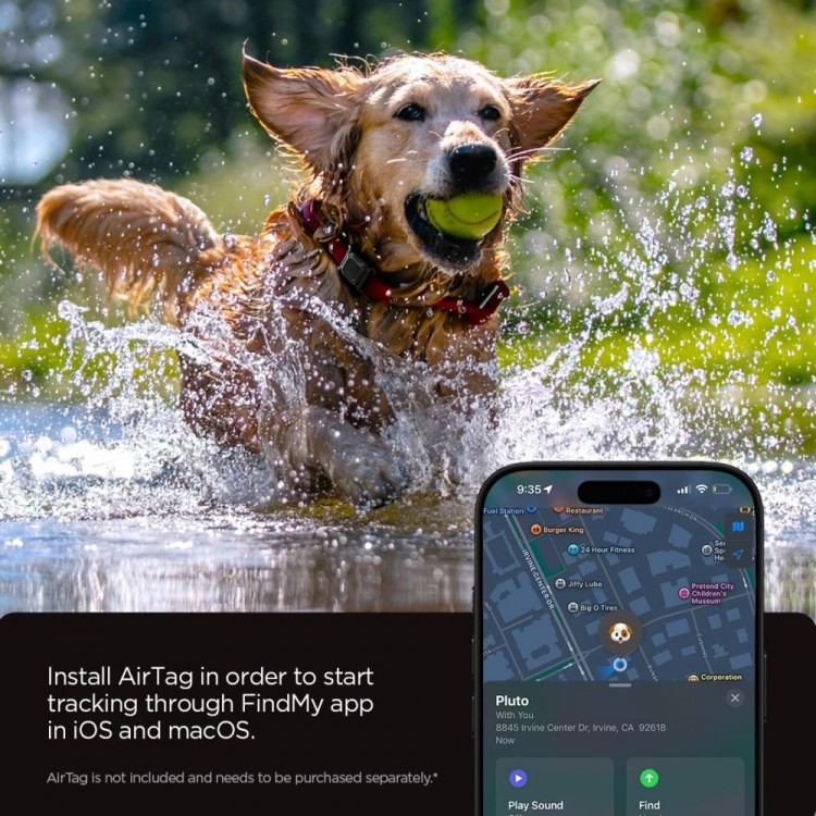Θήκη SPIGEN SGP TOUGH ARMOR IP IPX8 Αδιάβροχη για κολλάρο κατοικιδίων για APPLE AIRTAG 1 / 2 - ΜΑΥΡΟ - ACS09780