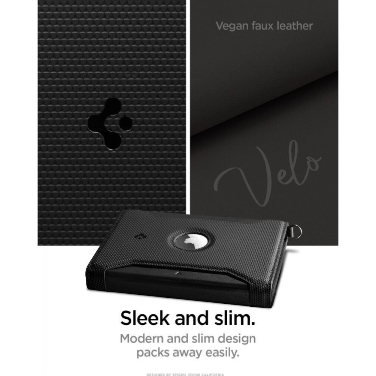 Spigen SGP Universal AirTag Πορτοφόλι Διαβατηρίου/Ταυτότητας με RFID Προστασία και κάρτας SIM - ΜΑΥΡΟ - AFA08852