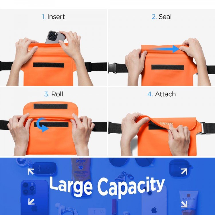 Spigen Aqua Shield WaterProof Waist Bag A620 2 τεμ. - SUNSET / ΠΟΡΤΟΚΑΛΙ - AMP06021